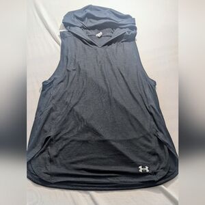 Under Armour Women's Charcoal Gray Hooded Sleeveless Tank
